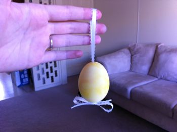 Hanging hollow Easter egg