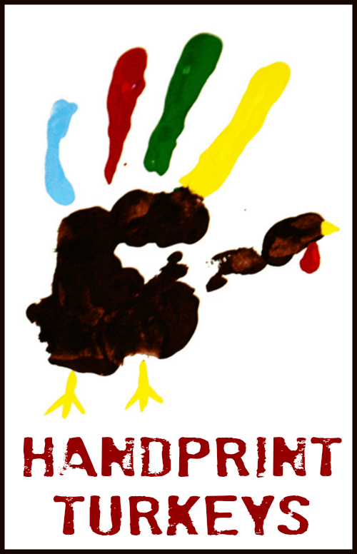How to make handprint turkeys with kids of any age - makes a great surprise for grandparents