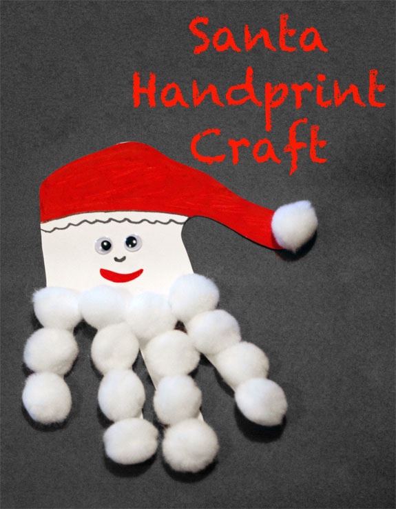 santa handprint craft