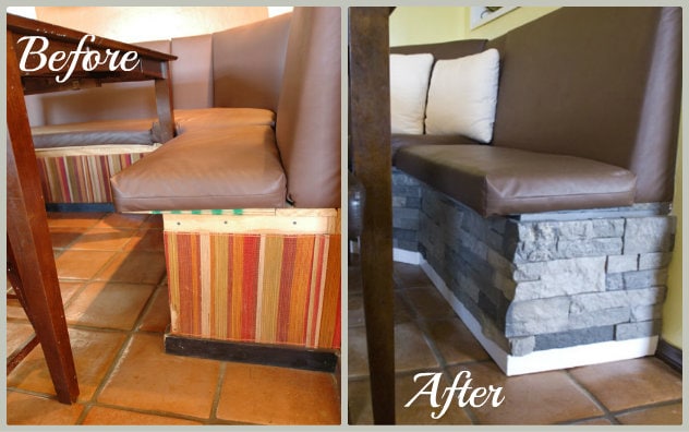 kitchen breakfast nook bench before and after