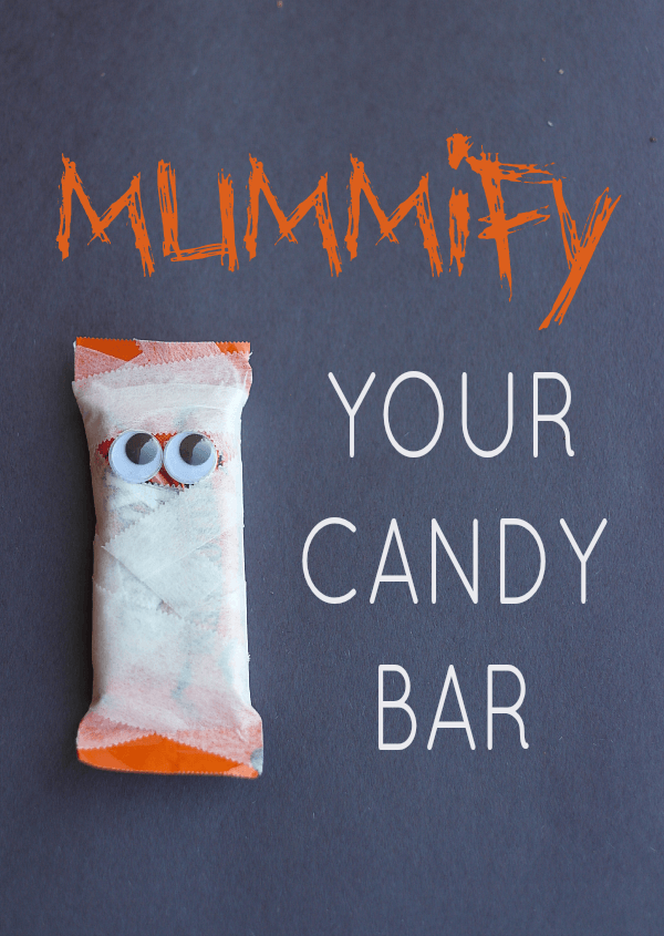 Turn your candy bar into a mummy