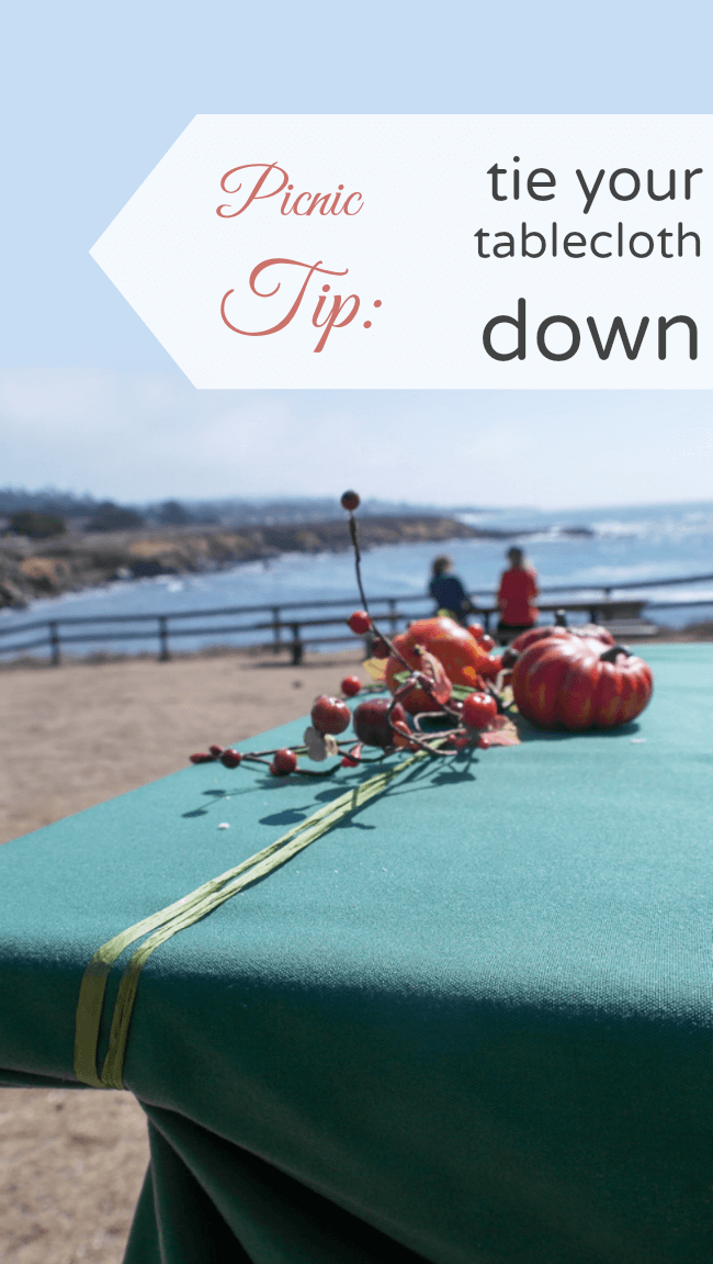 Simple picnic tip to keep tablecloths from blowing away