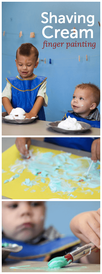 Shaving cream finger painting toddler craft, also perfect for preschoolers