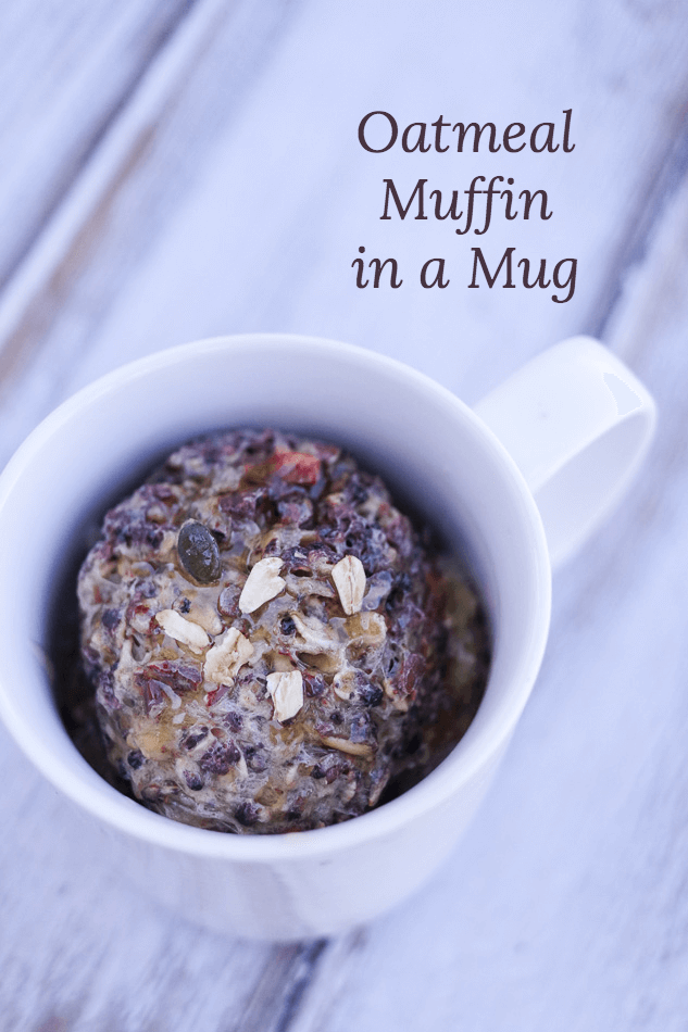 Gluten-free oatmeal muffin in a mug