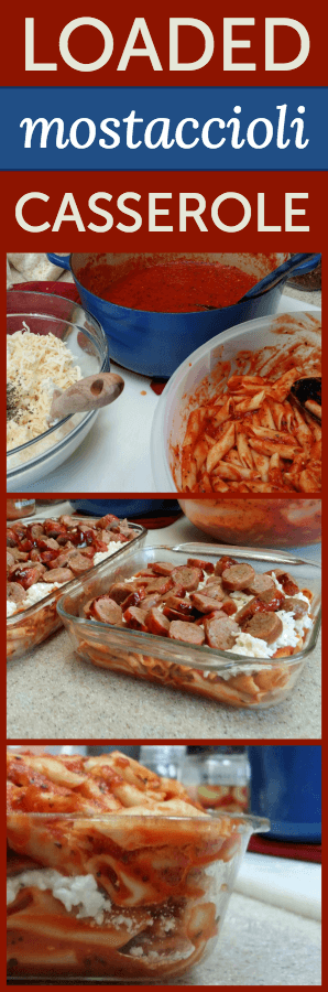 Loaded mostaccioli casserole tastes like lasagna, but WAY easier to make