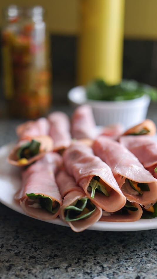 Cream cheese lunch meat rolls. Perfect for families going gluten-free and missing sandwiches!