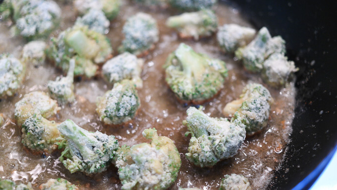 frying broccoli
