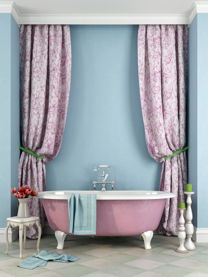 Bathroom decor ideas: curtains