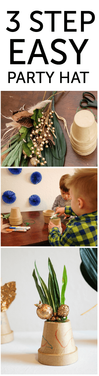 3-step easy party hat. Such a fun craft for kids!