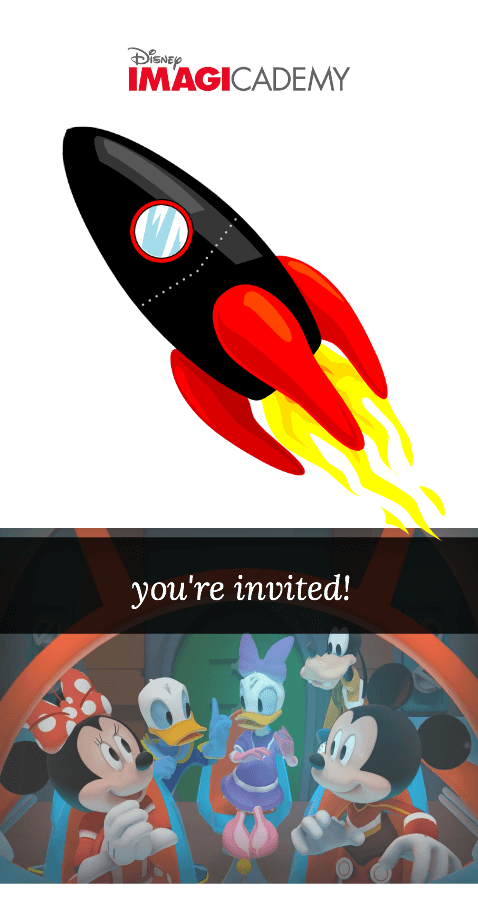 How to throw a Mickey Mouse Disney space party - invites