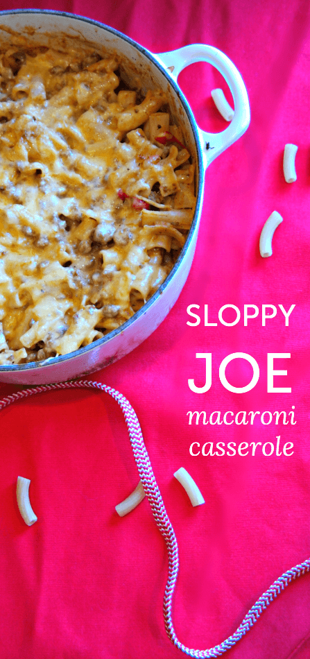 Sloppy Joe macaroni casserole that can be made in just one pot for a quick dinner
