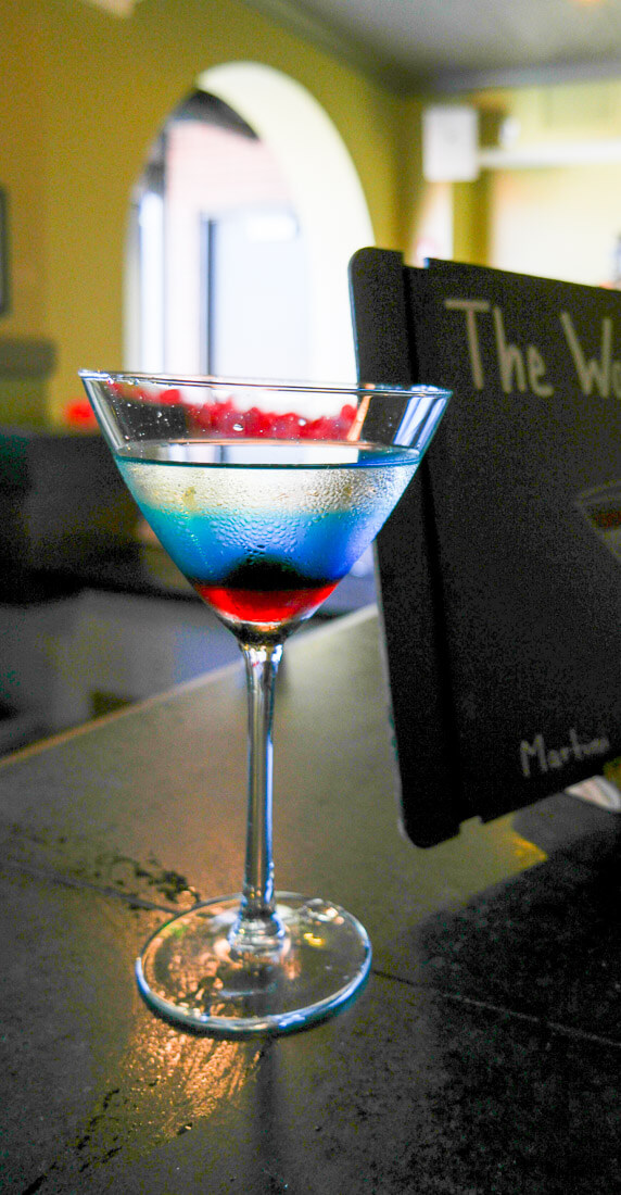 Red white and blue martini