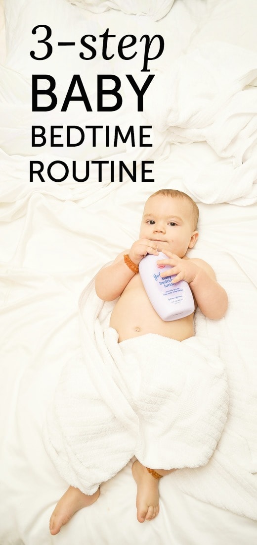 Creating a baby bedtime routine with three easy steps that will help your little ones fall asleep - and stay asleep until morning!