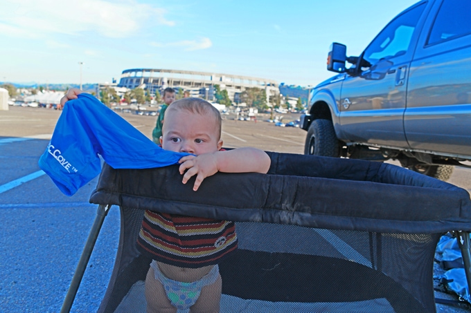 How to setup the best tailgate ever. Tailgating out of your truck - even on pavement - can be seriously rad with some misters, a pop-up tent, a portable refrigerator and more