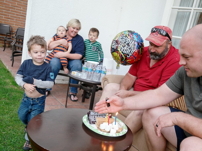S'mores birthday celebration