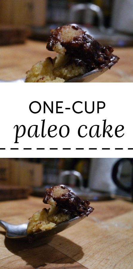One-cup paleo cake made in a minute in the microwave (this is my go-to for midnight cravings when I'm trying to steer clear of sugar and gluten).