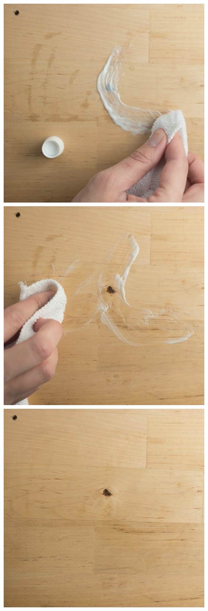 How to remove water stains from wood furniture - with toothpaste!