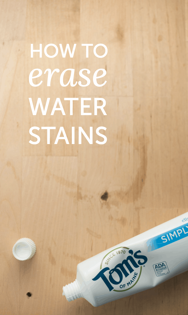 How to remove water stains from wood furniture - with toothpaste!