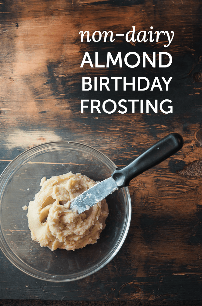Non-dairy almond birthday frosting