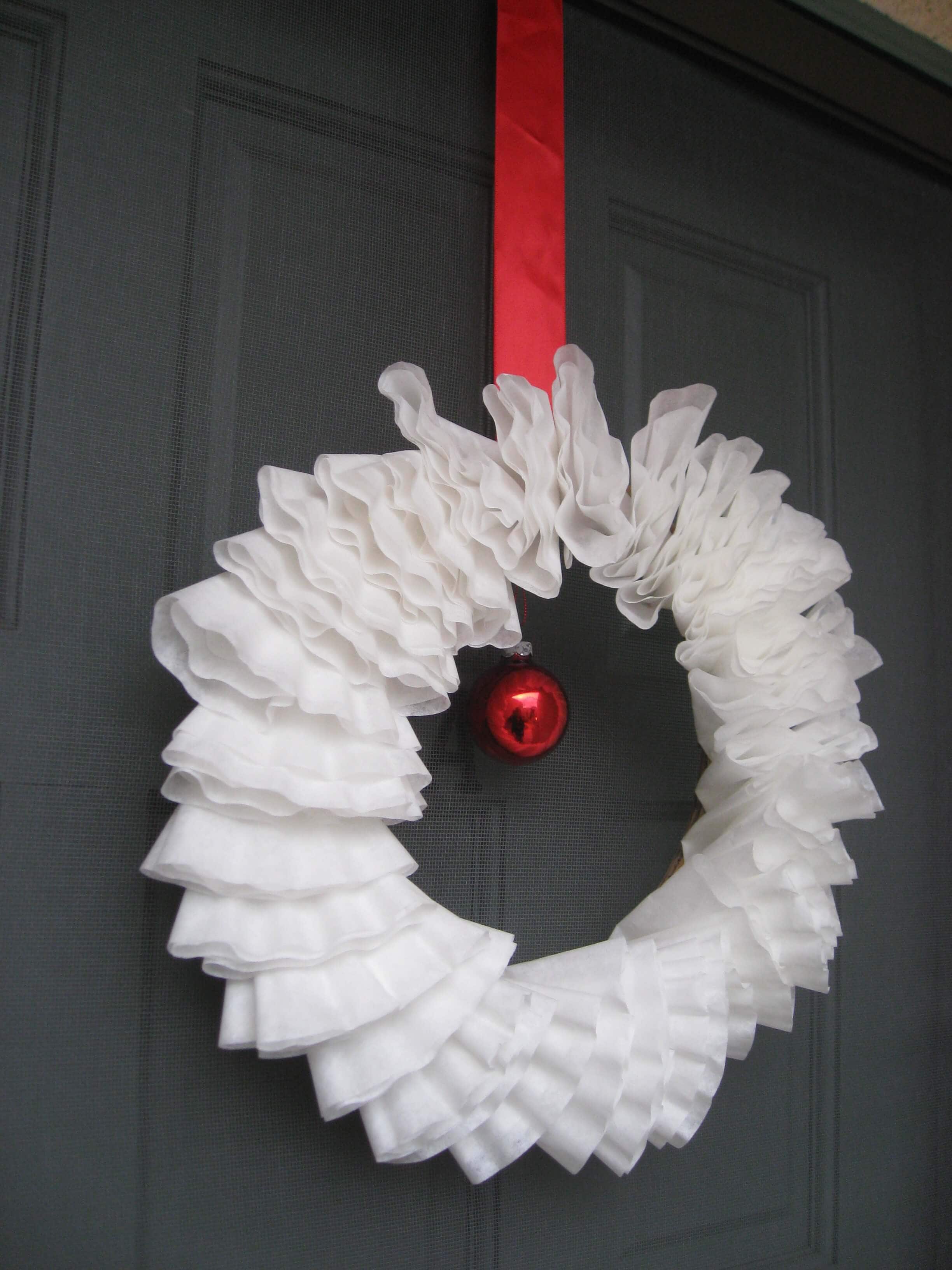 coffee filter wreath ornament Someday I'll Learn