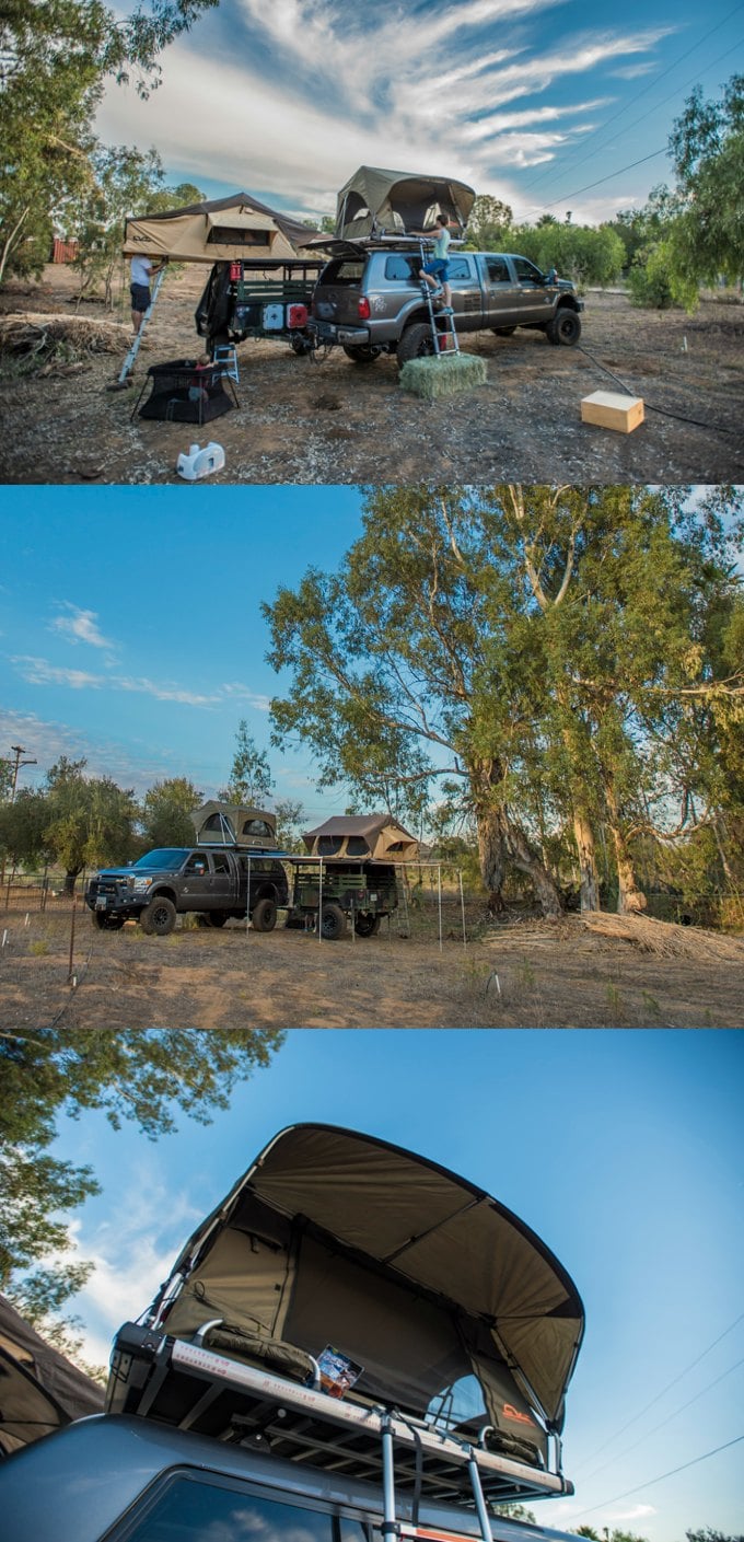 Camping with the rooftop tent, jerky and some friends. This setup makes it SO easy to experience nature.