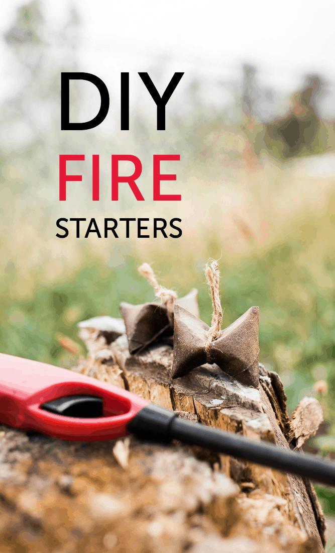 DIY fire starters made with toilet paper rolls, cotton balls and some other household items