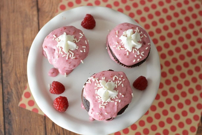 Make a chocolate cake mix super-fancy with a couple easy additions for these scrumptious raspberry dessert cakes.