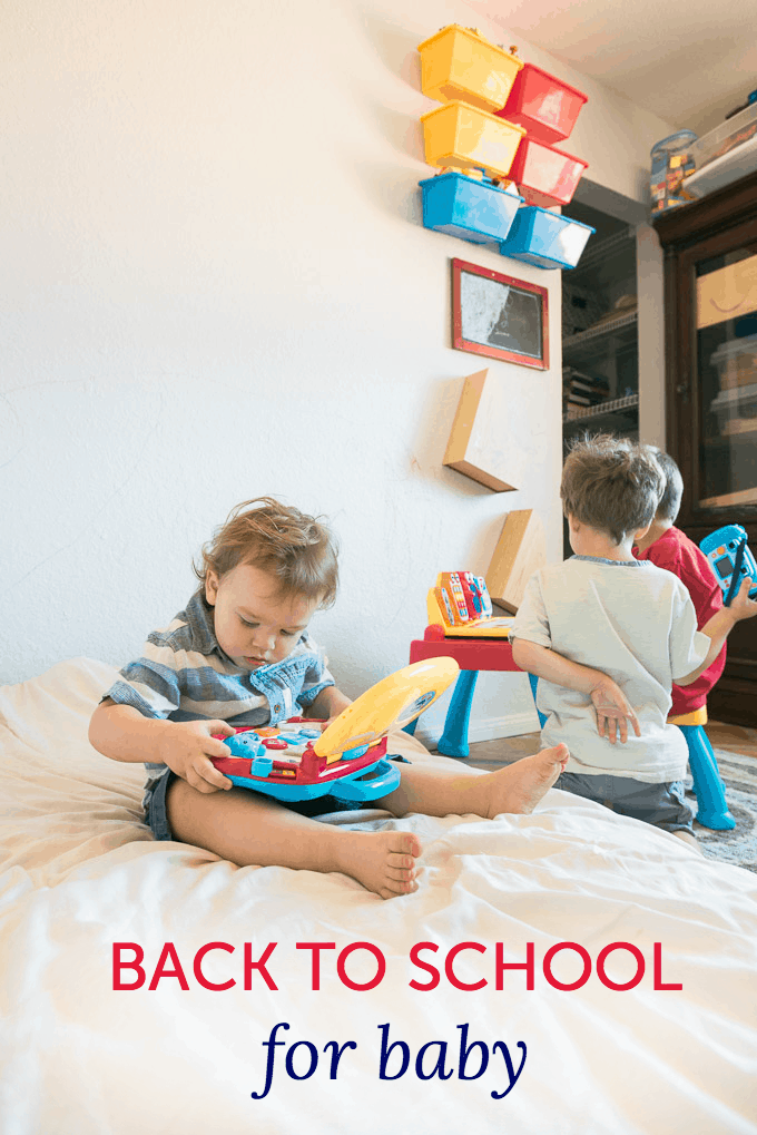 Get ready for back to school for baby! As long as you're gearing up the older kids, here are a couple little things you can grab to keep the little ones happy when their playmates head off to preschool and elementary.