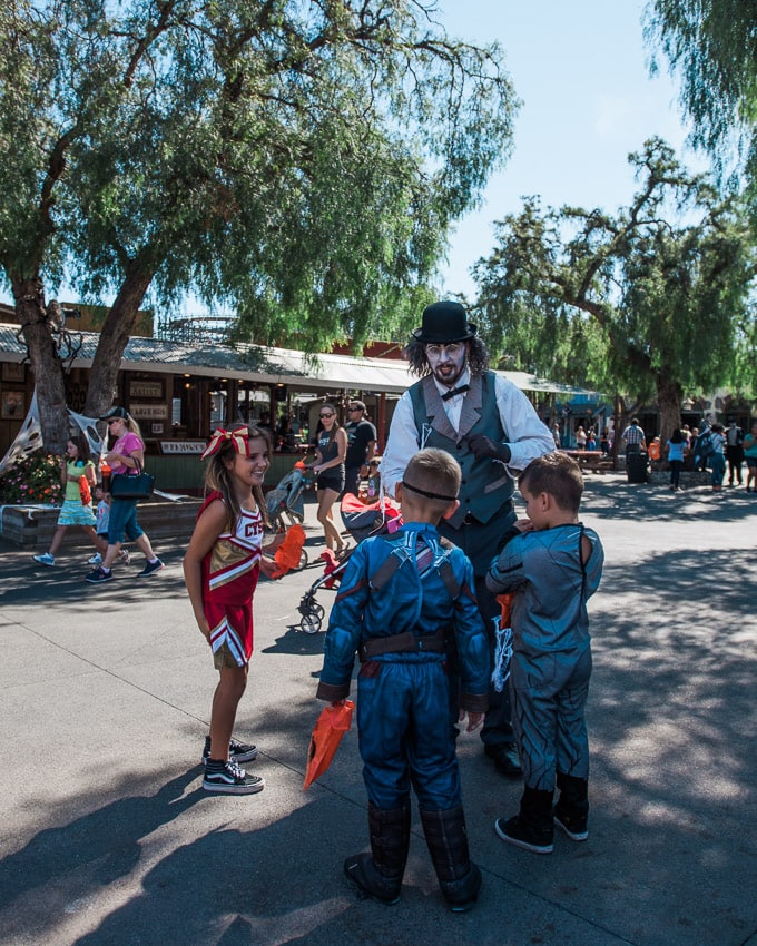 Finding friendly monsters at Knott's Spooky Farm.