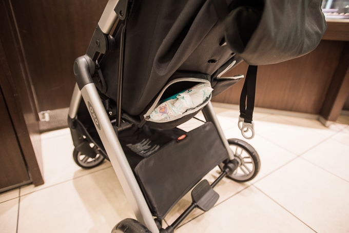 This stroller has secret little compartments to help parents be prepared on-the-go.