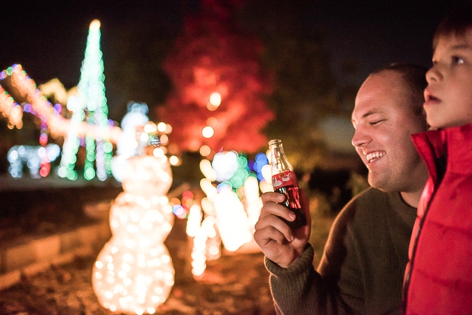 Fill a Coca-Cola tote with some festive goodies for a cozy night watching holiday lights.