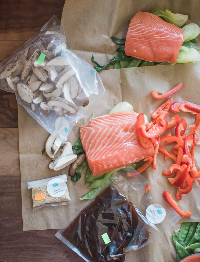 Parchment packet sesame salmon