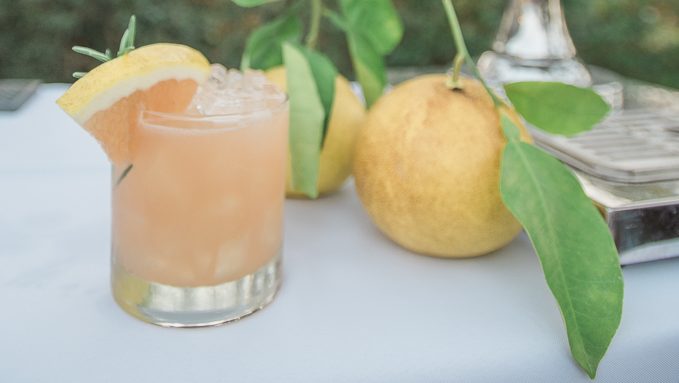 Rosemary Grapefruit Gimlet - made with fresh rosemary syrup, grapefruit, lime and gin