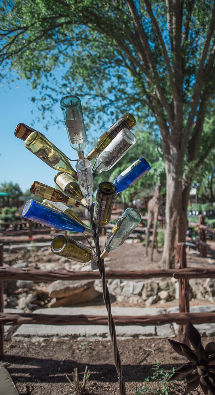 Wine bottle sculpture