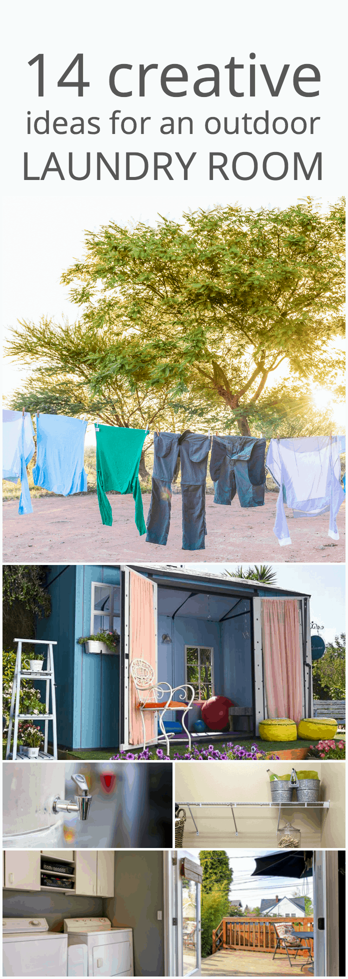 14 creative ideas for an outdoor #laundry room #renovation #diy