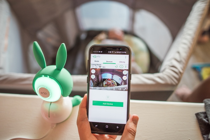 Arlo Baby monitor with app in-use