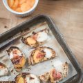 Mandarin Bruschetta with Prosciutto and Mozzarella