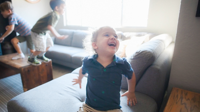 2-year-old laughing