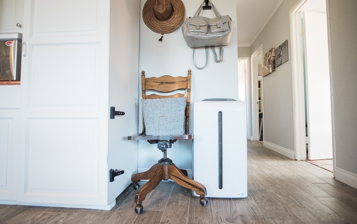 Entryway renovation with a chair