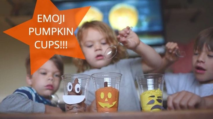 Emoji pumpkin cups