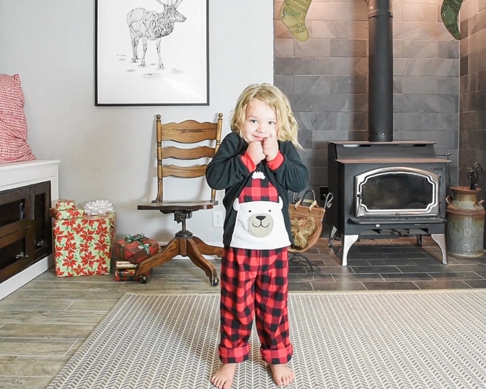 Christmas pajamas with a polar bear