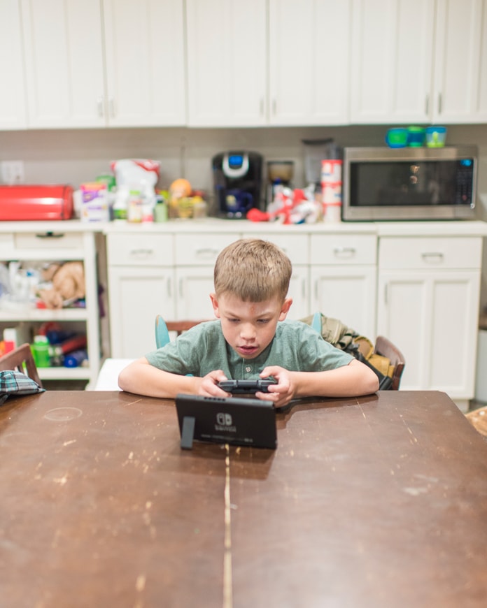 Young Child with a Nintendo Switch