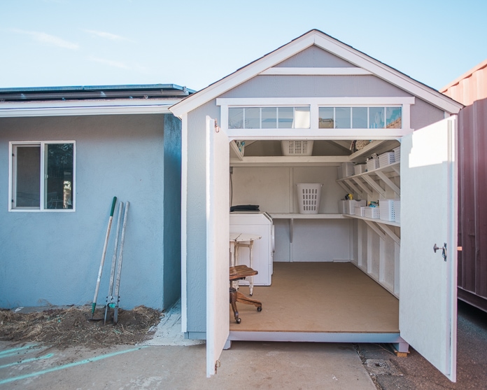 Open laundry shed outside