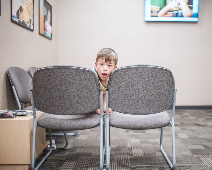 Kid waiting in the waiting room