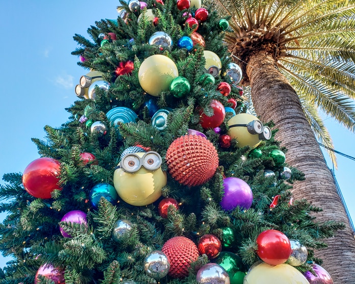 Holiday ornaments at Universal Studios Hollywood