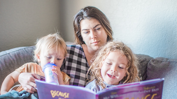 reading books with kids
