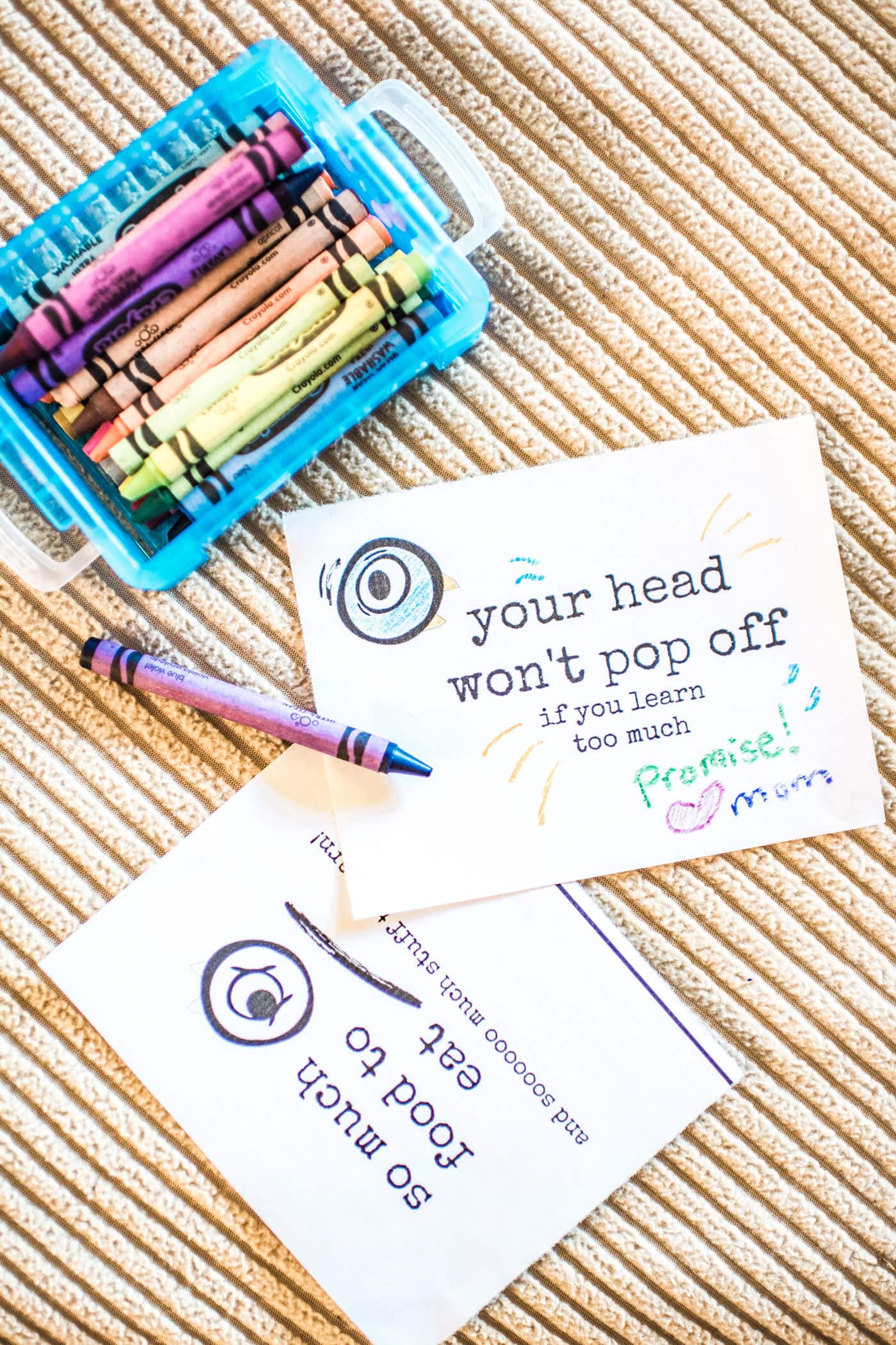 Free printable lunch box notes featuring Pigeon from Mo Willems