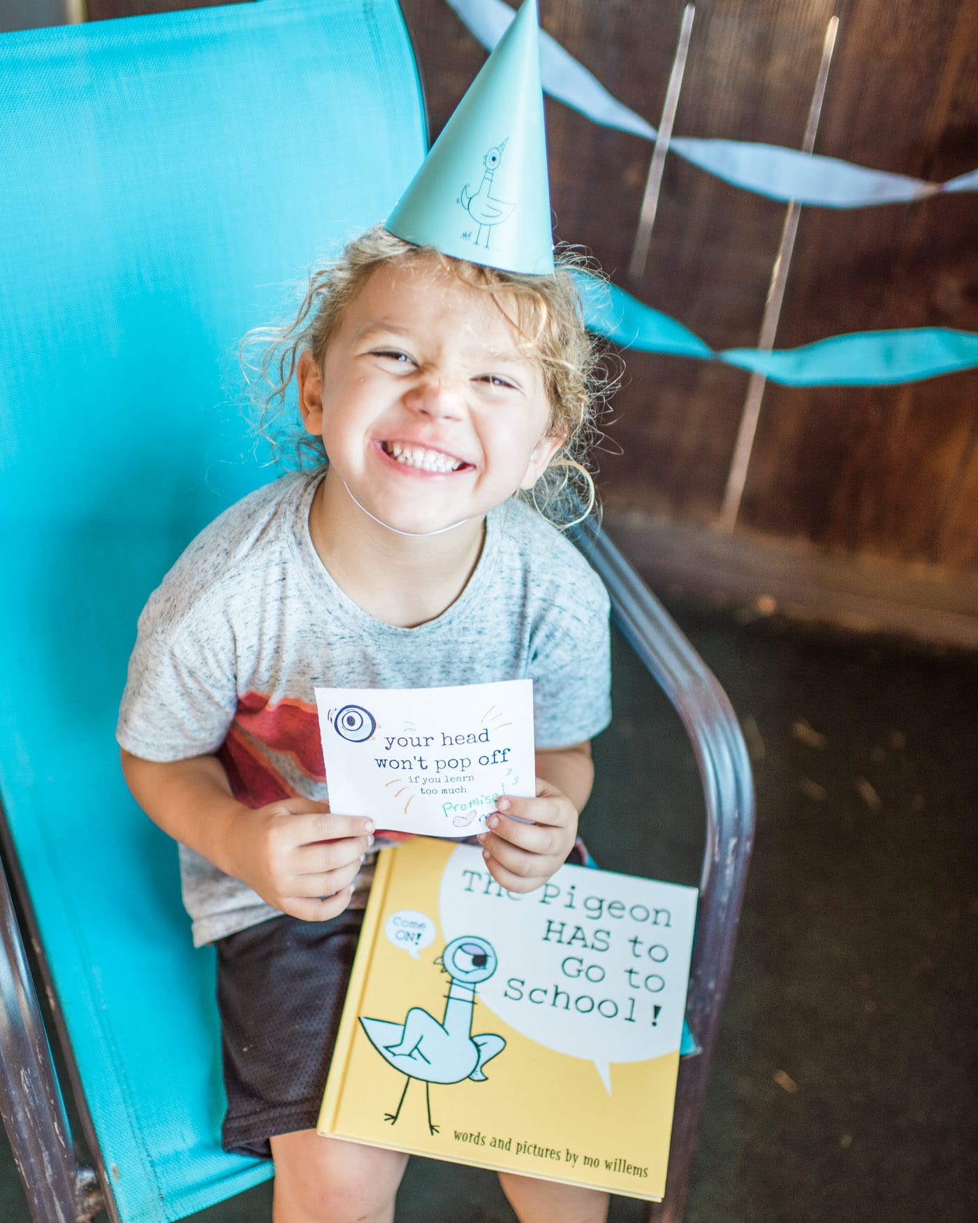 happy kid at a party with free printable
