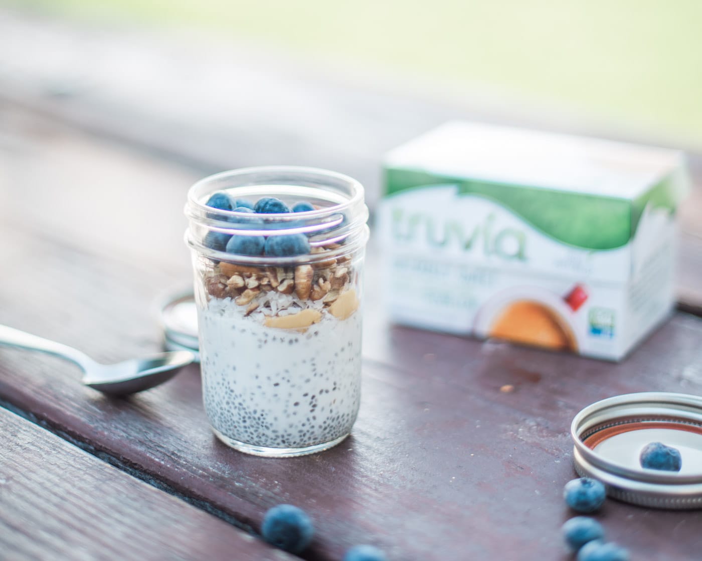 Chia pudding made with Truvia packets
