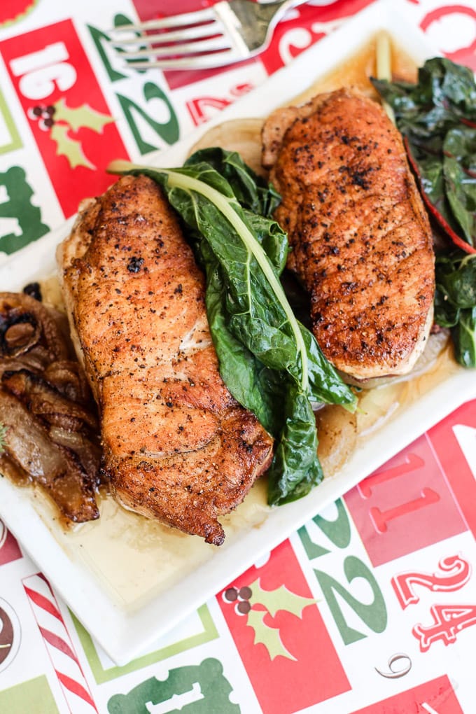 Seared butter pork chops 6